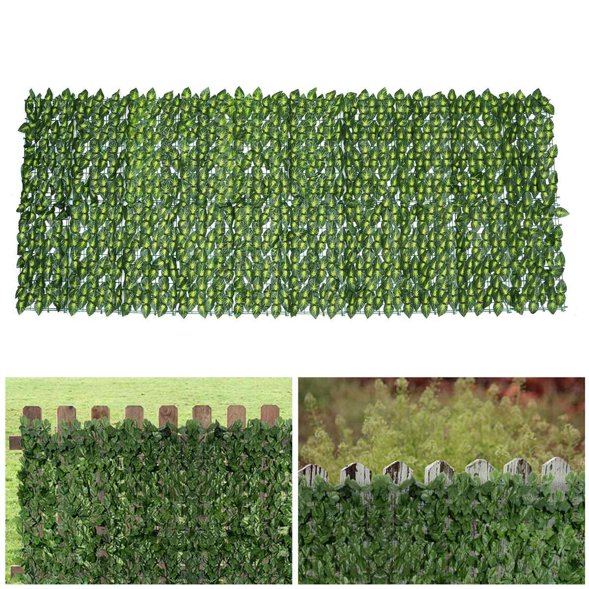 100 x 250cm 7 tpye haveplantehegn kunstigt faux grønne blade privatlivsskærmpaneler rotting udendørs hæk haveindretning