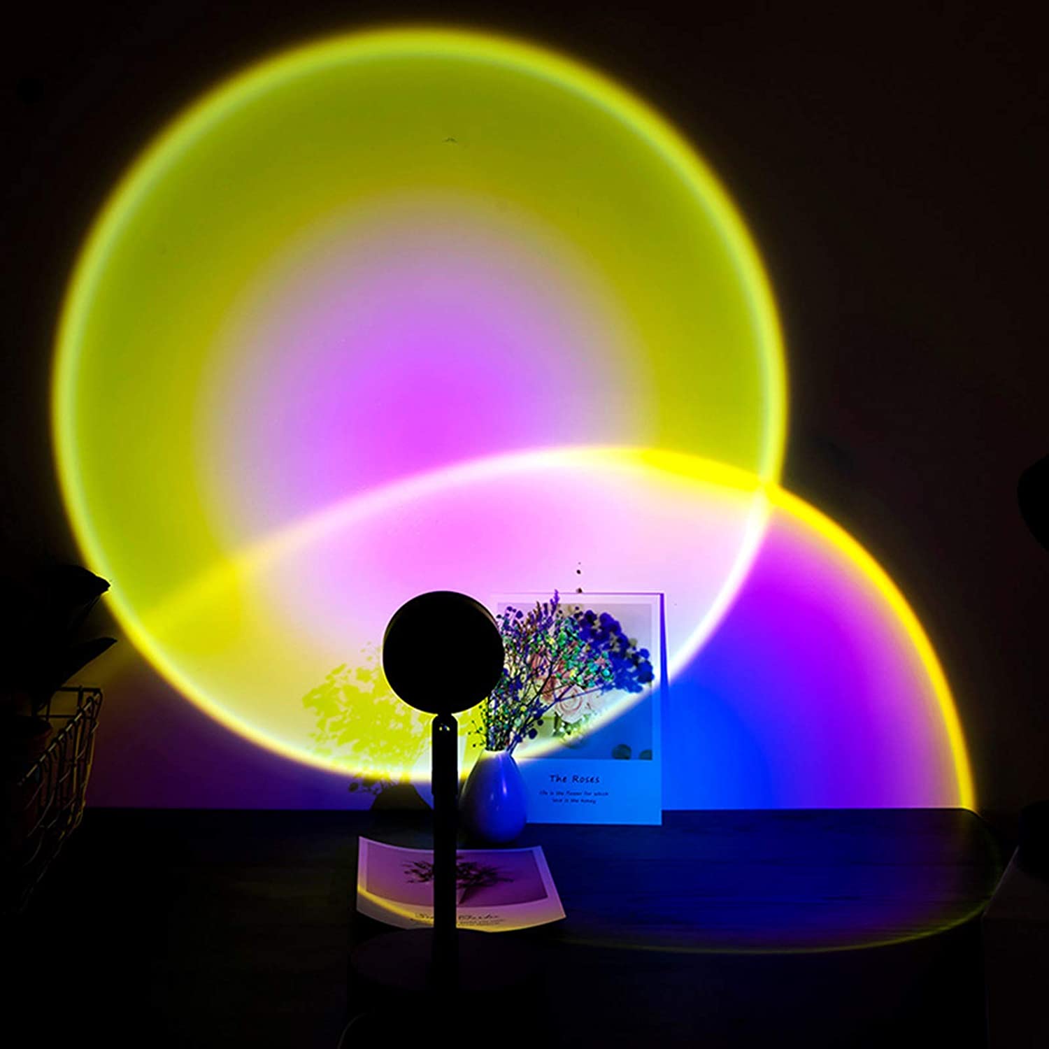 USB Sonnenuntergang Lampe Regenbogen Projektor Lampe LED Nacht Licht Für Heimat Schlafzimmer Coffe Einkaufen Hintergrund Zauberstab Dekoration USB Tisch Lampe