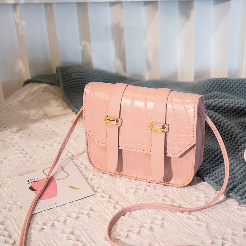 Moda feminina couro do plutônio crossbody mini cor sólida bolsa de ombro estilo casual ajustável fivela magnética saco de celular