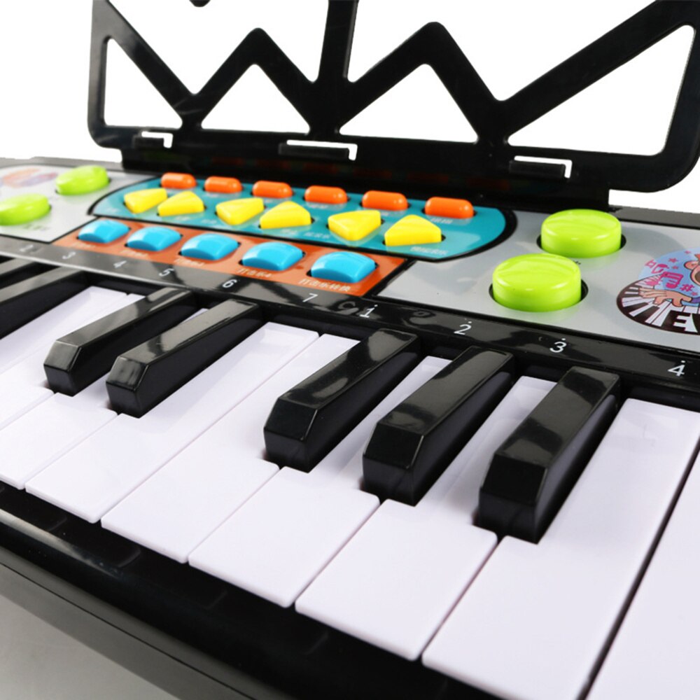 1pc Children Electronic Keyboard Piano Multi-function Display Piano Early Educational Instrument for Boys(Black)