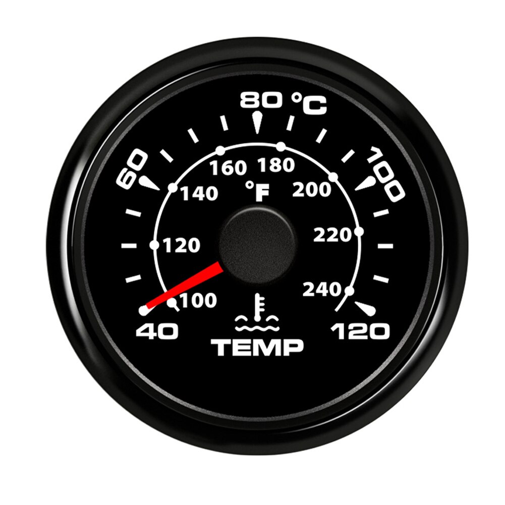 1pc 287.4~22.4ohm Water Temperature Gauges 52mm 40-120 Degree Water Temp Meters Auto Device Sending Unit for Car Ship Motorcycle: black BN
