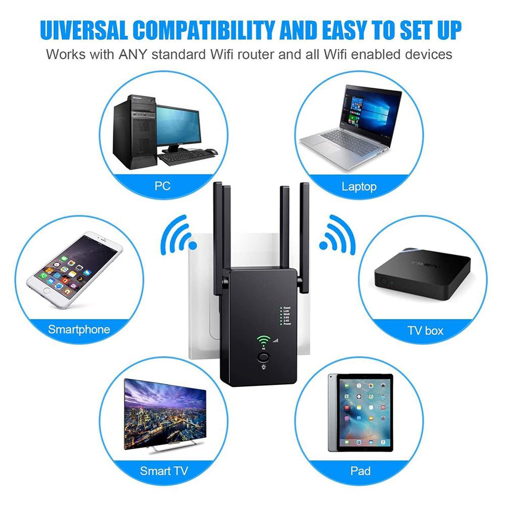 1200Mbps 5Ghz WiFi Repeater Wireless Wifi Extender 802.11N Long Range Wi-Fi Amplifier Wi fi Signal Booster 2.4G Wifi Repeater