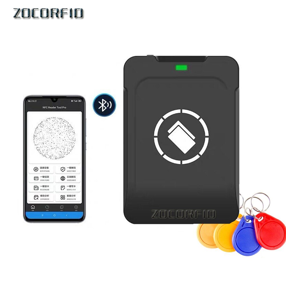 Bluetooth Android RFID writer IC 13.56MHZ card reader NFC copier NFC duplicator full decoding function