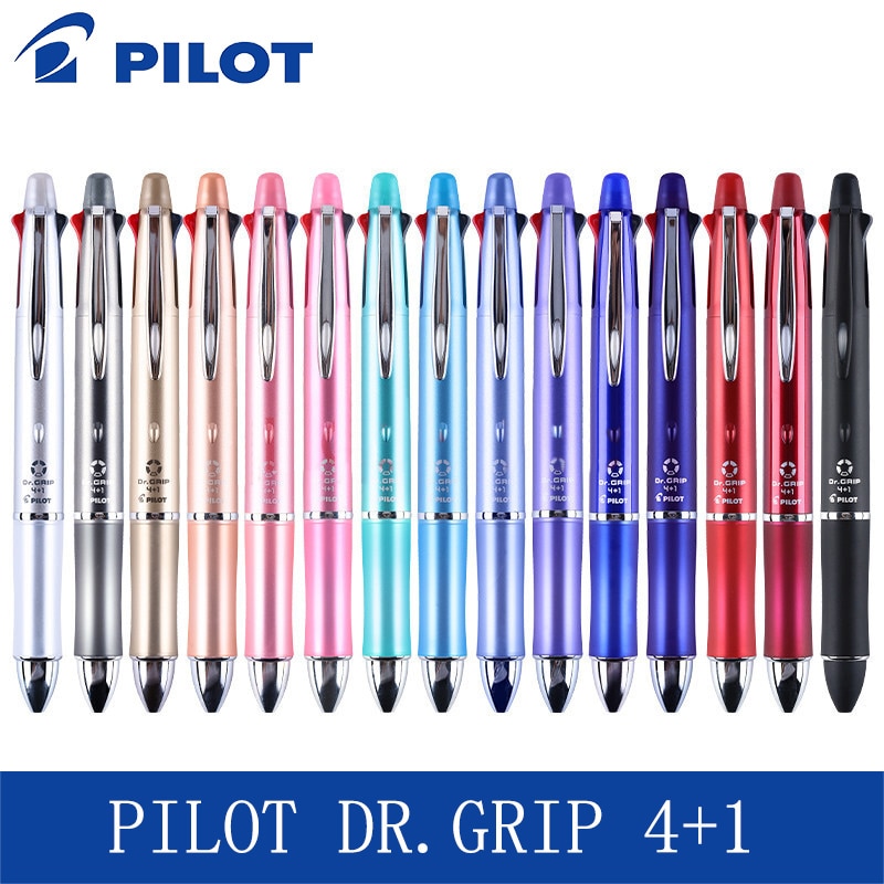 1pcs Pilot Dr.Grip 4+1 Multi-Function Pen Ballpoint Pen 0.5/0.7 + Mechanical Pencil 0.5 BKHDF-1SR Replaceable Refill BVRF-8EF/F