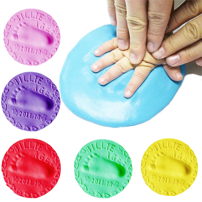 8 colores bebé 3D huella de mano fabricantes DIY juguetes pata impresión almohadilla secado de aire arcilla suave huella dactilar impresión padres -niño Inkpad
