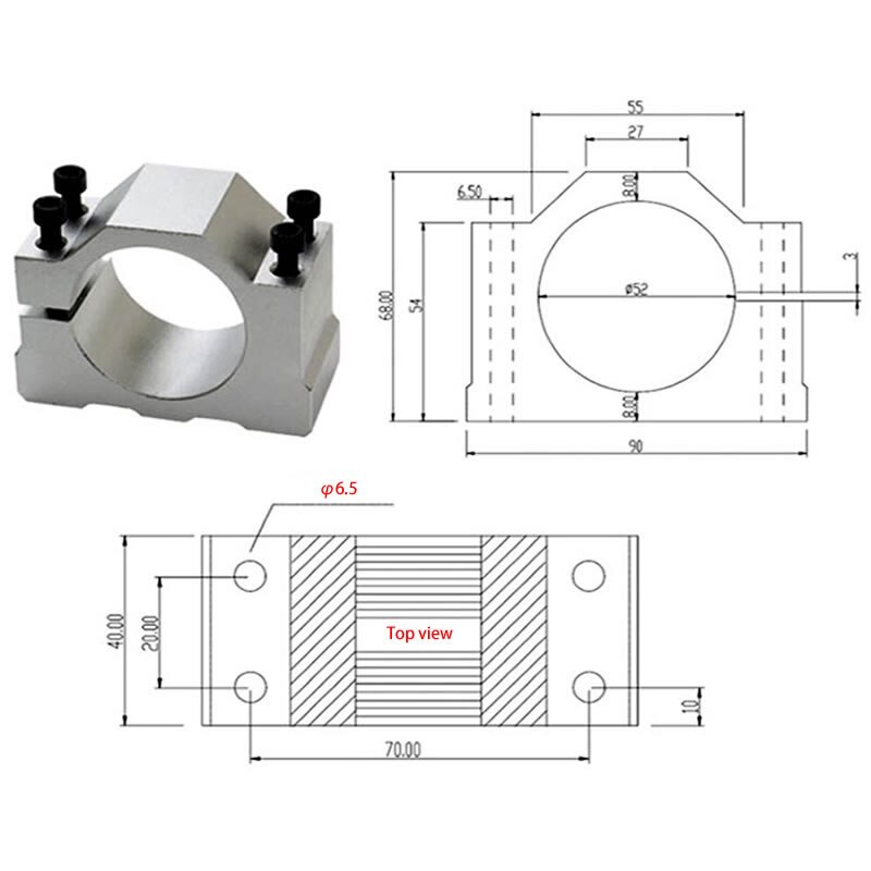 Luft Gekühlt 0,4 KW CNC Spindel Motor- Bausatz ER11 ER16 Futter 400W DC Motor- + Netzteil Geschwindigkeit Gouverneur für DIY CNC Gravur Maschine: 52mm Klemme