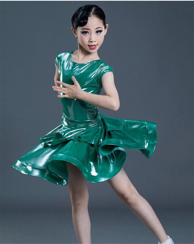 Meisje Latin Dans Jurk Voor Kinderen Concurrentie Latin Dance Kleding Voor Meisjes Ballroom Jurk Kinderen Kid Dansen Kostuums: green / 140cm(130cm-140cm)