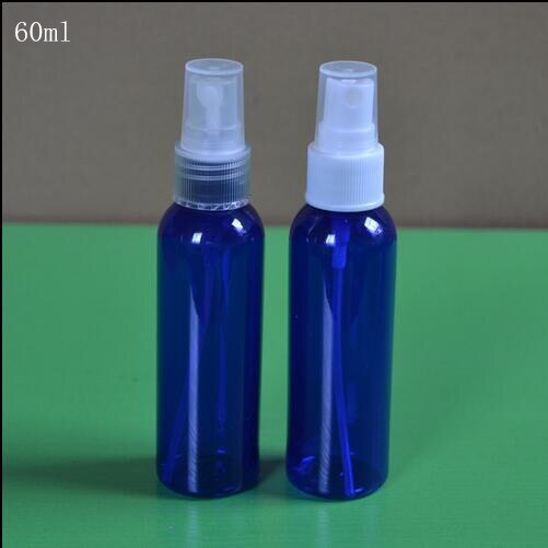 50 stuks 20ml 30ml 50ml 100ml blauwe plastic spray per parfumflesjes parfum toner lege verpakking lucifugaalflesjes: 60ml