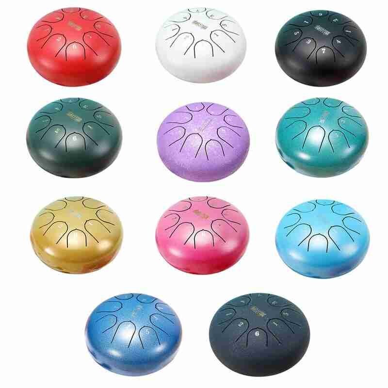 6 Inch Relaxing Music Drum Steel Tongue Drum Instrument Percussion Instrument Accessories Hand Pan Relaxing Music Drum