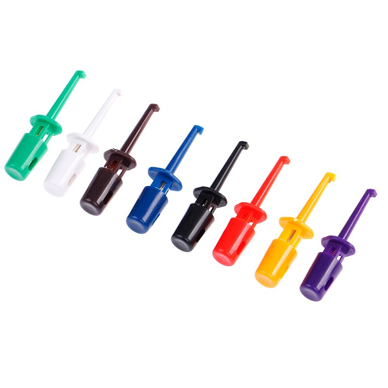 12pcs Multimeter Wire Lead Test Hook Clip Electronic Mini Test Probe Set For Repair Tool