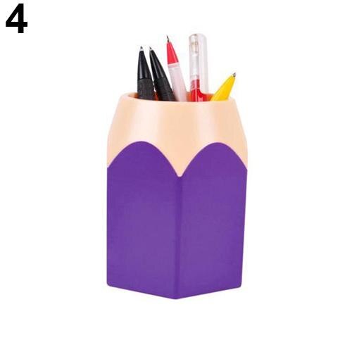 Porte-stylos porte-stylo pinceau, organisateur de stockage de papeterie de bureau en forme de crayon, fournitures scolaires pour enfants directe: VIOLET