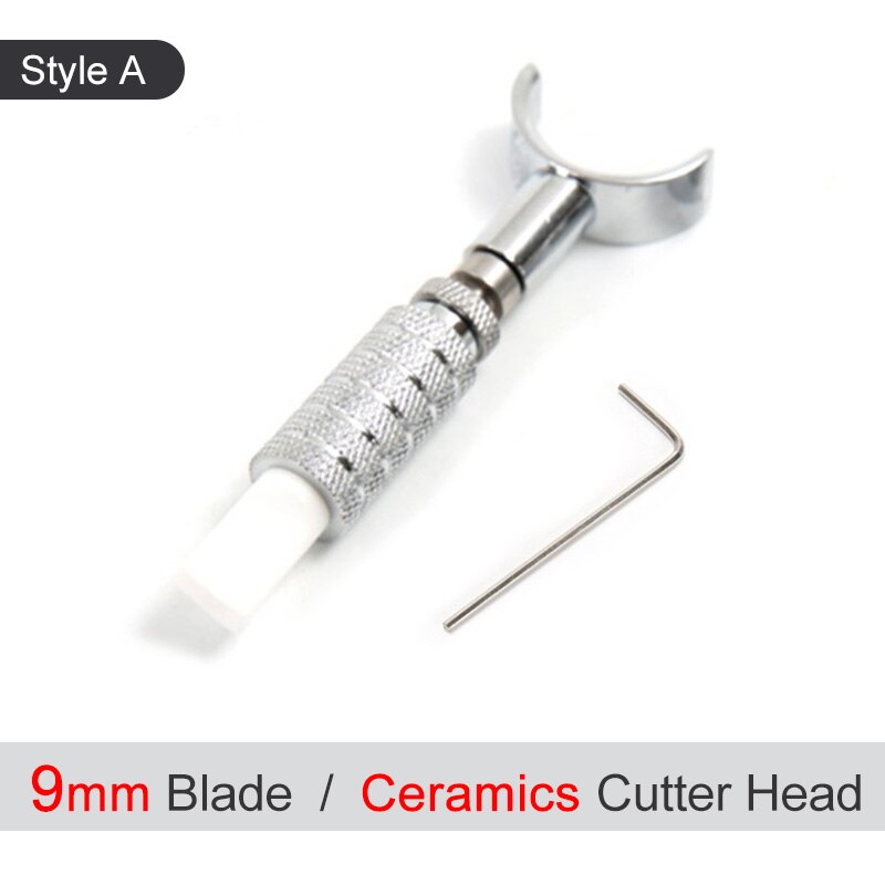 Leather Handwork Tool Rotary Swivel Knife Nicking Tool Ceramic Knife Head Perfect for Manual Leather with Extra Angle & Blades: Style A 9mm Ceramic