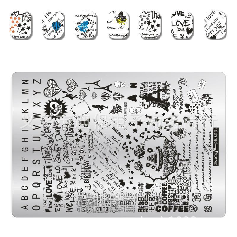 ZJOY-PLUS 1Pcs 9.5*14.5CM Nail Art Stamping Plates Stamping Nail Image Templates Manicure Stencils For Nails Stamps 19 Styles: 4