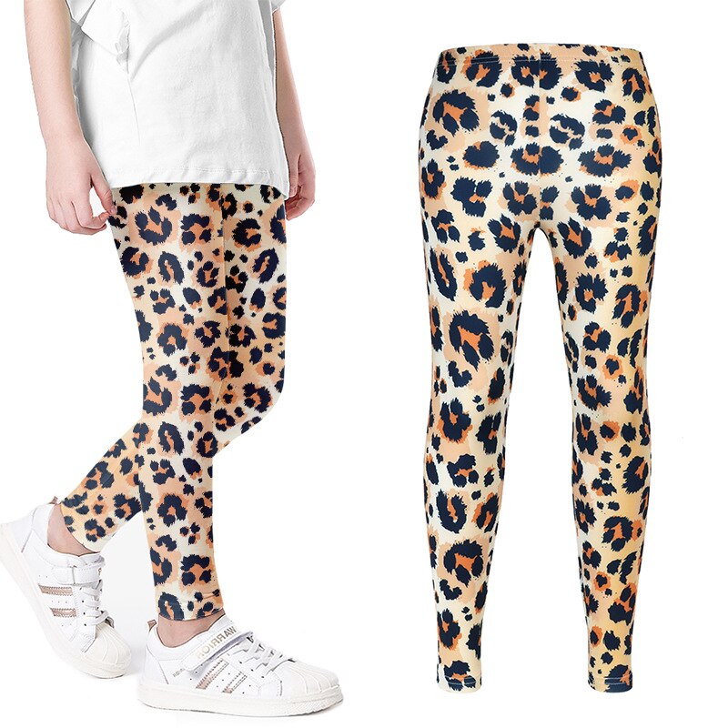 Vidmid Zomer Mosquito Proof Broek Luipaard Print Dunne Stretch Broek Kinderen Strakke Broek Meisjes Ijs Zijde Leggings 104915