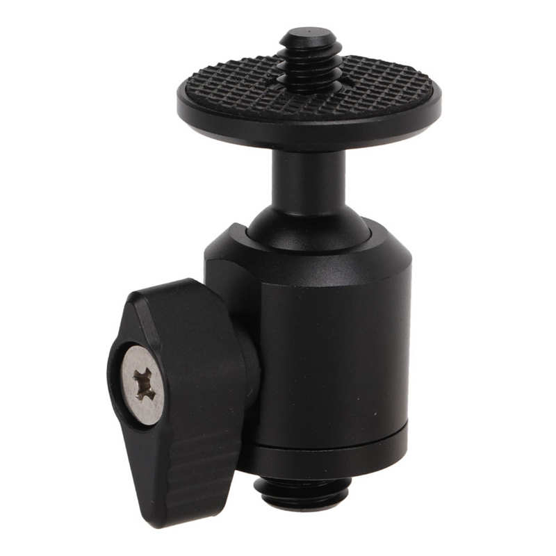 Ball Head Camera Mount Anodized Aluminum Alloy Tripod Ball Head Vertical 90° CNC Lathe for Phone