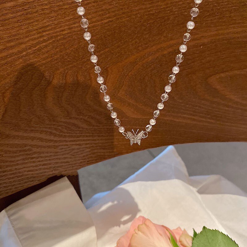 Luxe Rhinestone Choker Ketting Vrouwen Gouden Zilveren Kleur Korte Vlinder Hanger Ketting Party Decoratie Sieraden: h