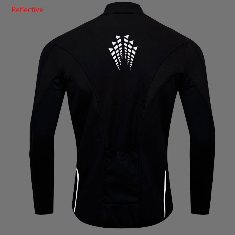 Reflekterande cykeljacka herr termisk fleece varm vindjacka vintersport cykelkläder utomhus vattentät mtb cykeljackor
