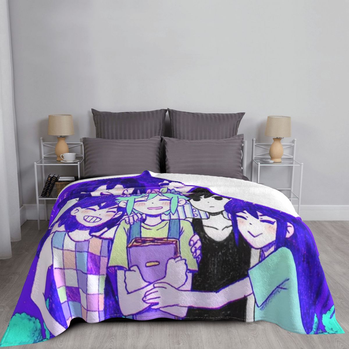 Omori Basil Mari Kel Aubrey Hero Blankets Sofa Cover Fleece Print Game Soft Throw Blankets for Sofa Bedroom Bedding Throws