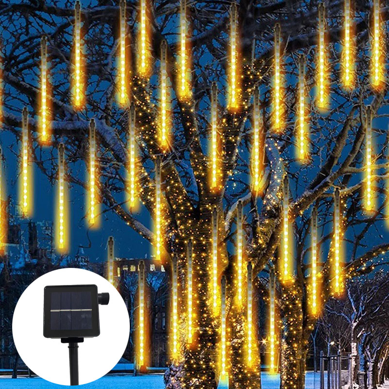 8-Röhren LED Meteorschauer Lichter draussen Solar- Weihnachtsdekoration Lichterkette Lichterkette Straße Garten Hof Dekoration