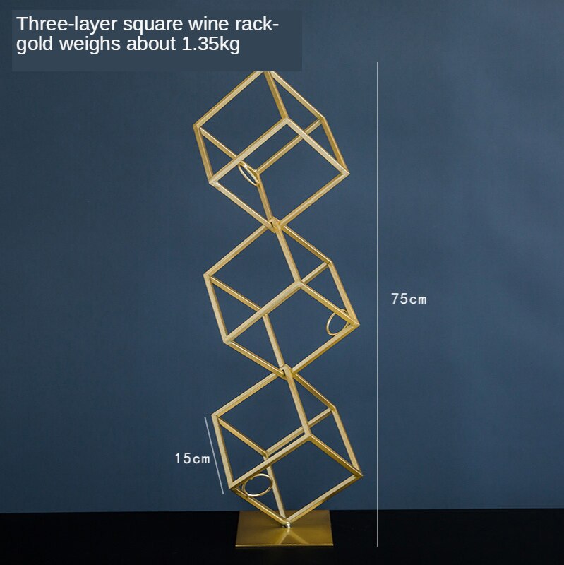 Geometric Rack Restaurant Living Room Bar Cabinet Wine Rack Display Rack Simple Home Grape Rack Wine Bottle Holder: 3 layers