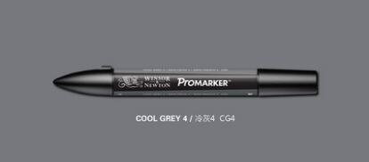 Marcador gráfico Winsor & Newton ProMarker de doble punta gris y negro: Cool Grey 4