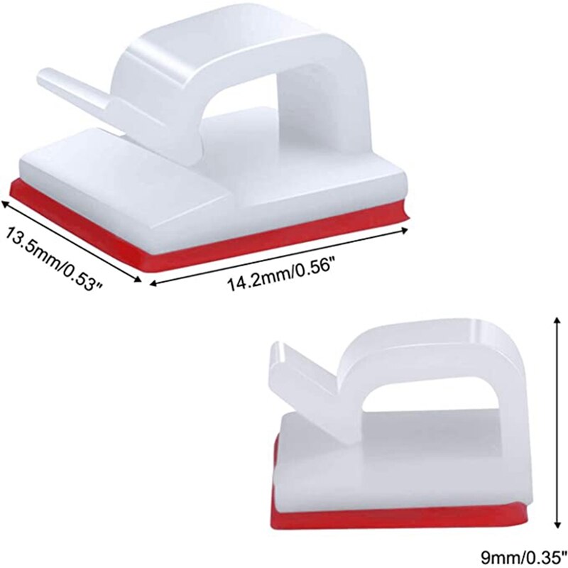 100 Self-Adhesive Cable Management Clips, Suitable for TV, Computer, Laptop, Ethernet Cable, Desktop Home Office