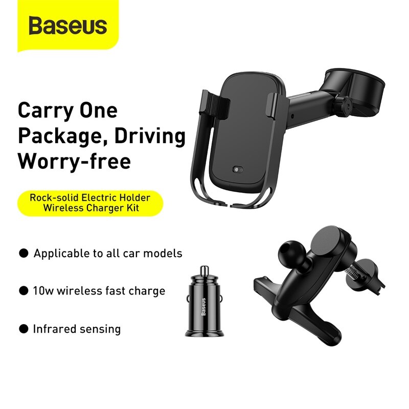 Baseus 15W Qi Draadloze Oplader Car Mount Voor Iphone 11 Snelle Auto Draadloze Opladen Houder Voor Samsung S20 Smart inductie Oplader