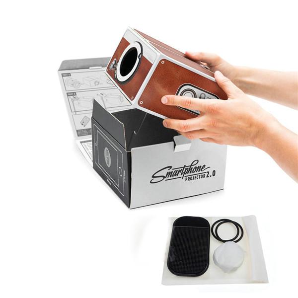 DIY 3D Projector Cardboard Smartphone Mini Projector Light Novelty Adjustable Mobile Phone Projector Portable Home Cinema