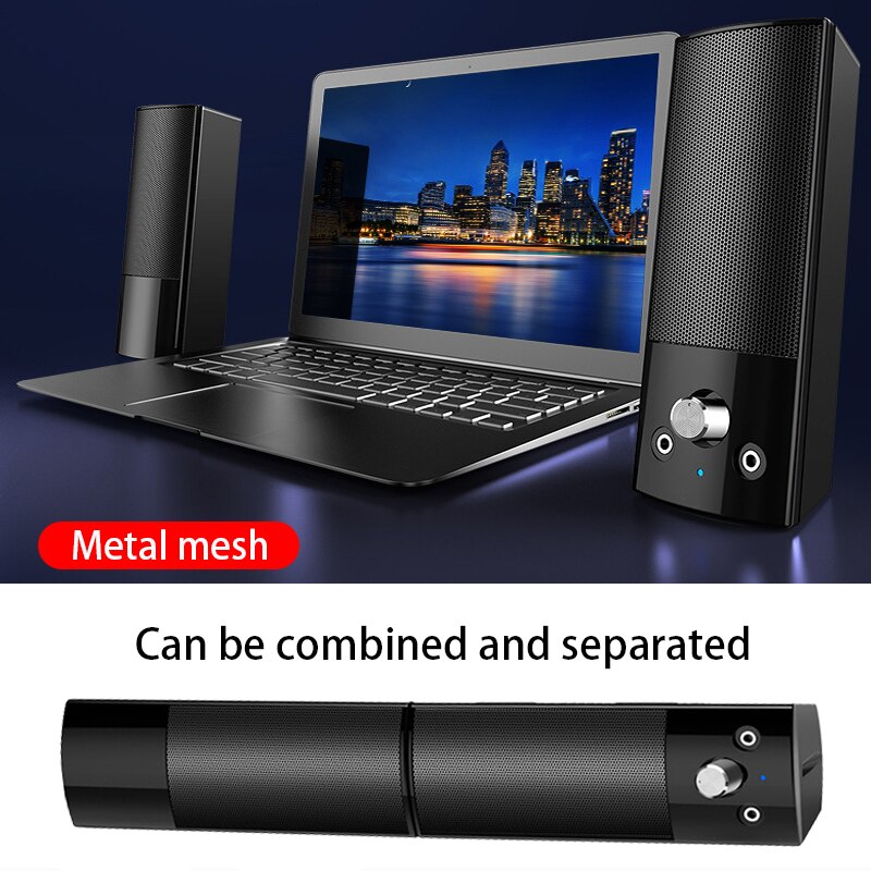 Computer Speakers USB Wired Wireless Bluetooth Home Theater Surround Play Video Game External Mic Combination Splittable