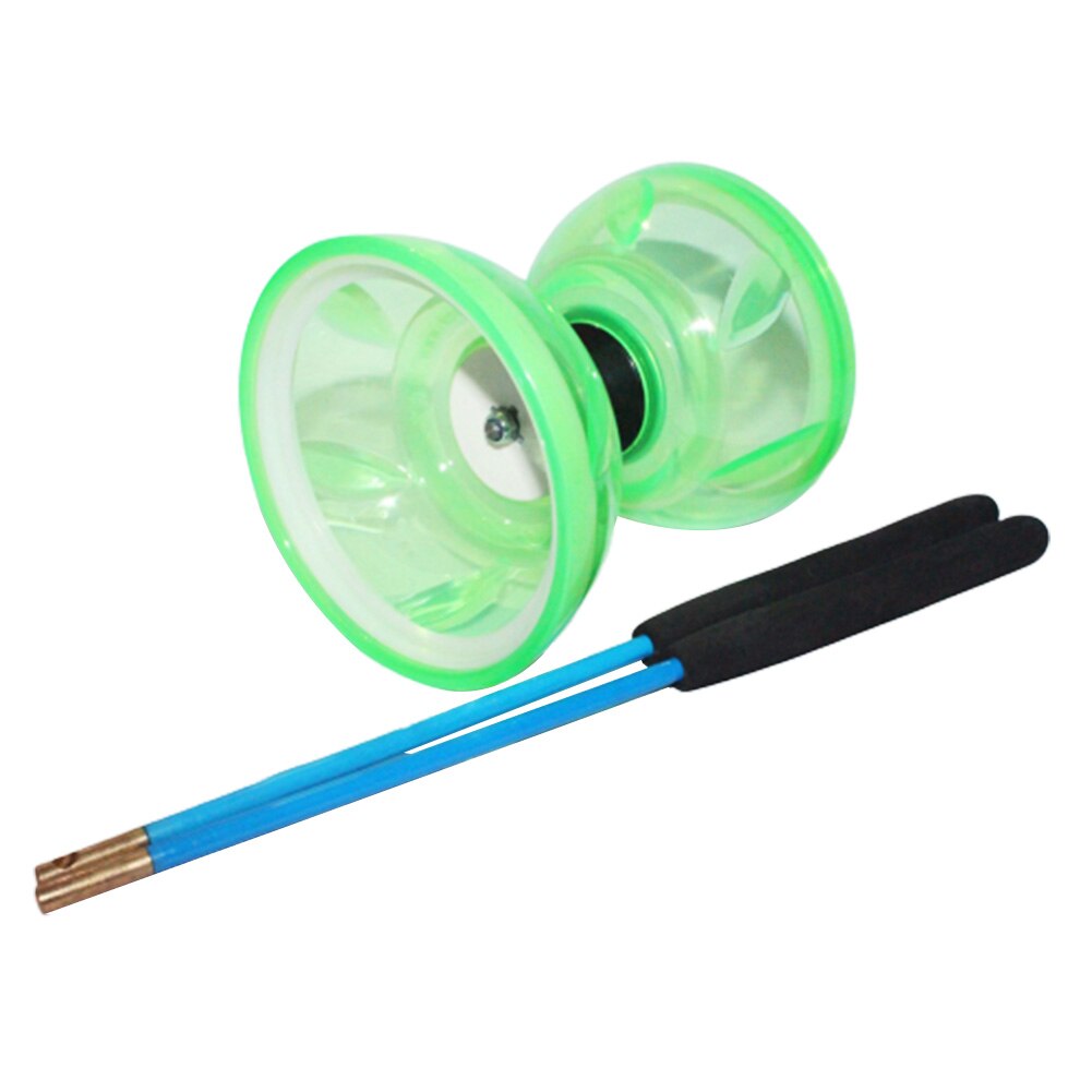 Speelgoed Klassieke Hand Spelen Kinderen Professionele Lager Licht Glow Soft Funny Diabolo Set Hobby Met Touw Jongleren Hoge Snelheid: green