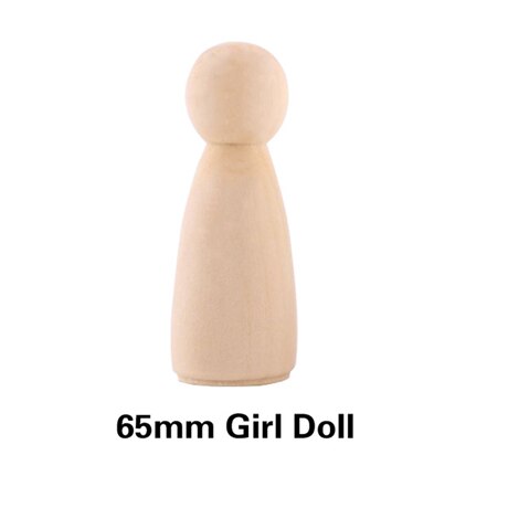 Baby Toys 10pcs Peg Dolls Maple Wood Wedding Dolls Home Decor Diy Nature Wooden Dolls Montessori Toy Baby Products 35/43/55/65mm: 65mm Girls