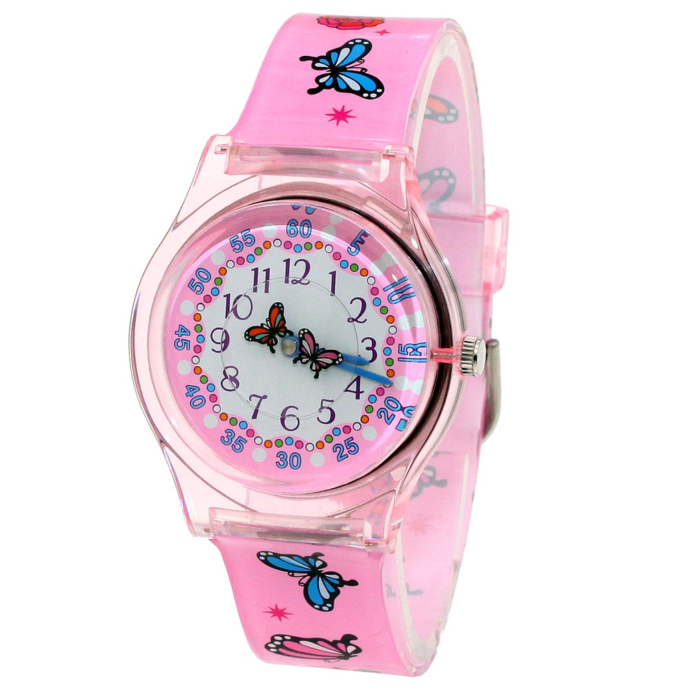 brand children students quartz watches kids soft waterproof sports heart butterfly wristwatches Xmas
