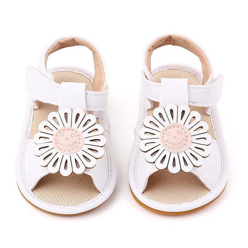 Baby Girls PU Sandals Lovely Flower Baby Shoes Soft Sole Breathable Toddler Footwear Girls Princess Shoes