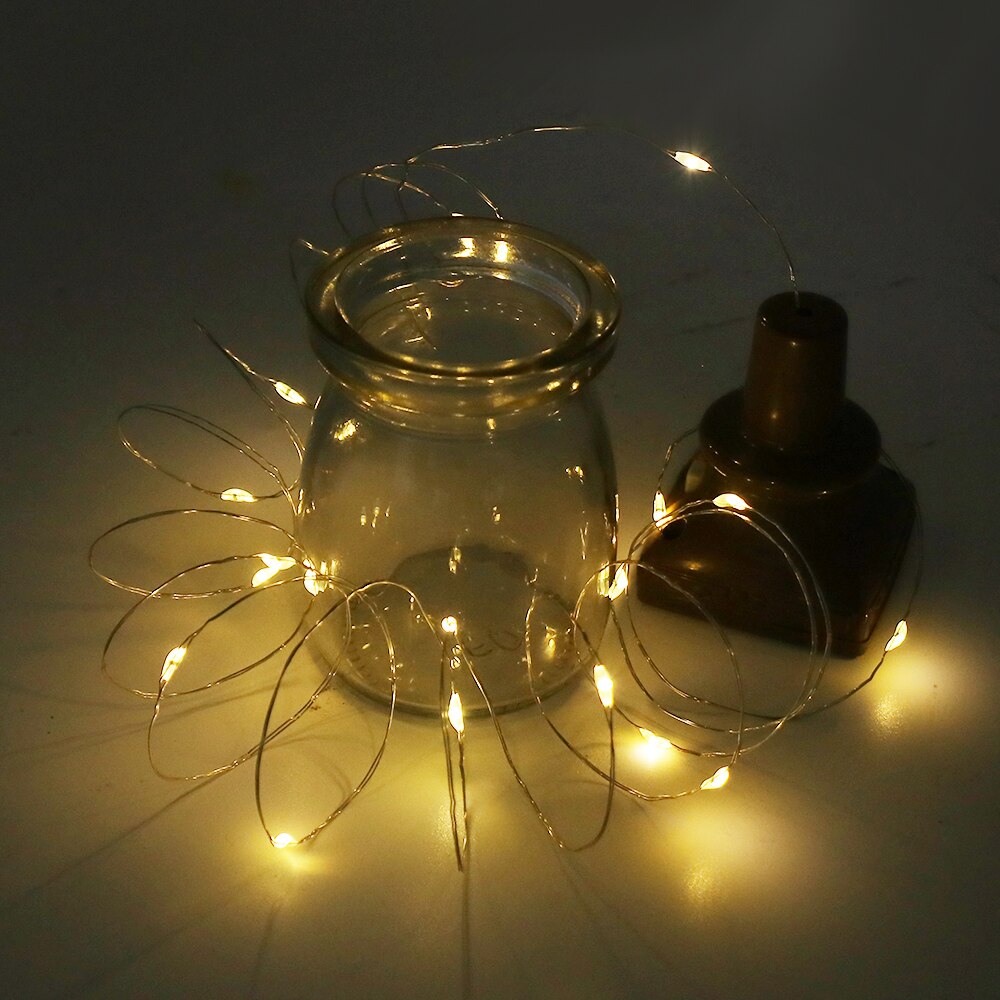 Weinflaschen-Kork, Kupferdraht, Lichterkette, sternenklar, solarbetrieben, Lichterkette, Girlande, Weihnachts-Weihnachtslicht, 2 m, 20 LEDs, 1 m, 10 LEDs