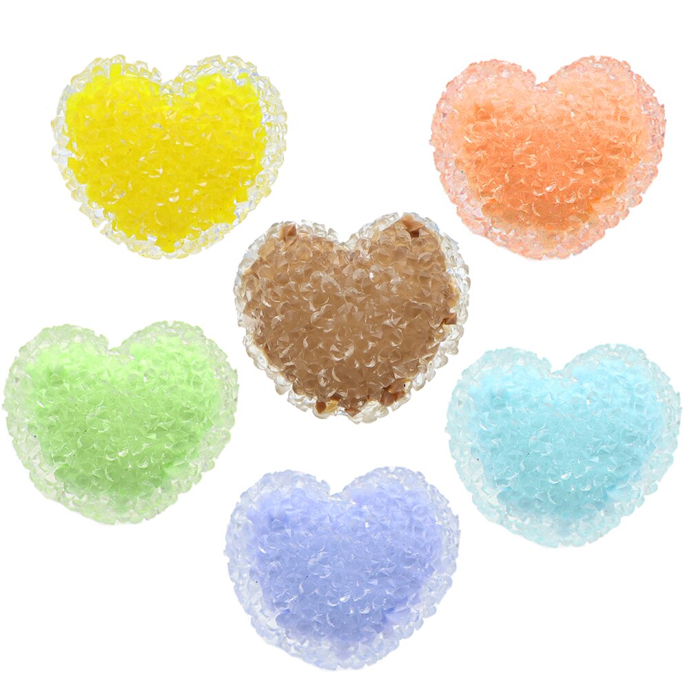 10 pièces coloré amour coeur plein diamant acrylique 3D résine nœud papillon bricolage accessoires Scrapbooking artisanat à la main, 10Yc11339