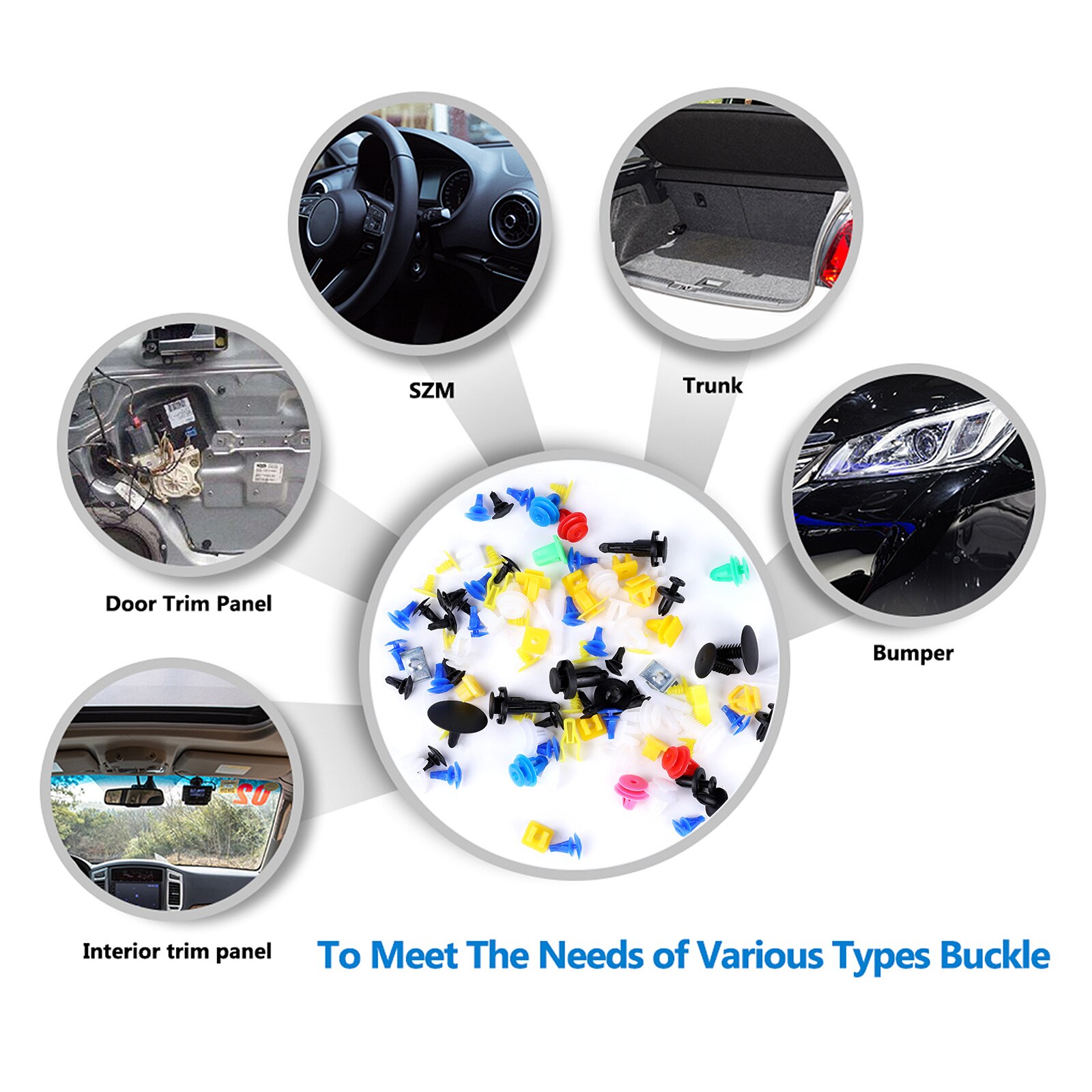 100 Pcs/set Car Panel Fender Fixing Rivets Push Pin Automotive Bumper Plastic Fastener Assorted Kit