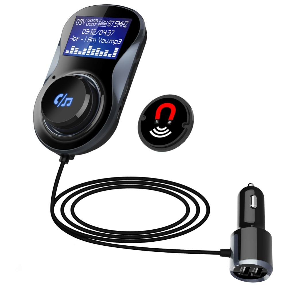 Auto MP3 Bluetooth Hands Free Car Kit Tf-kaart Geheugen Lossless Muziek Spelen Auto Fm-zender Dual Usb Fast Charger