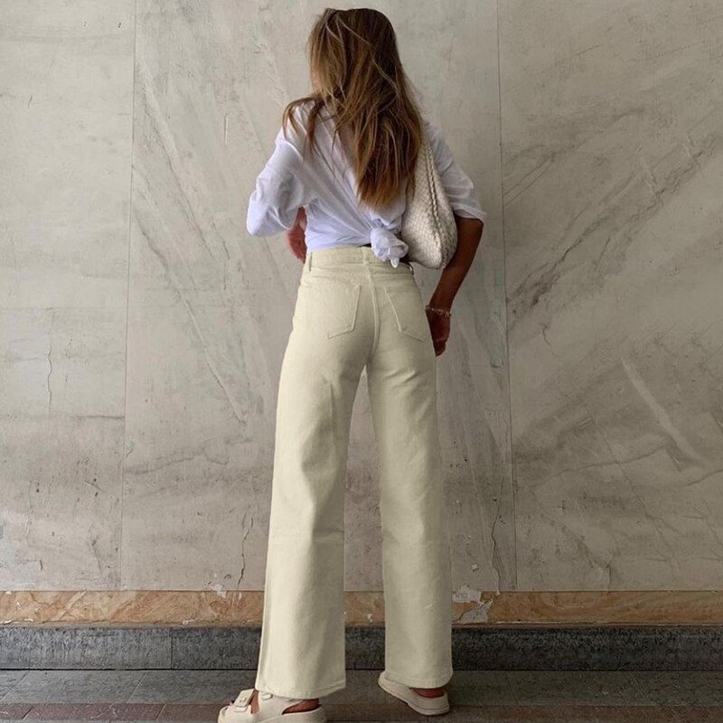 IAMSURE Loose Jeans For Women Highwaist Cool Plus Size Trousers Vintage Casual Full Length Wide Leg Pants High Street Wear Y2K