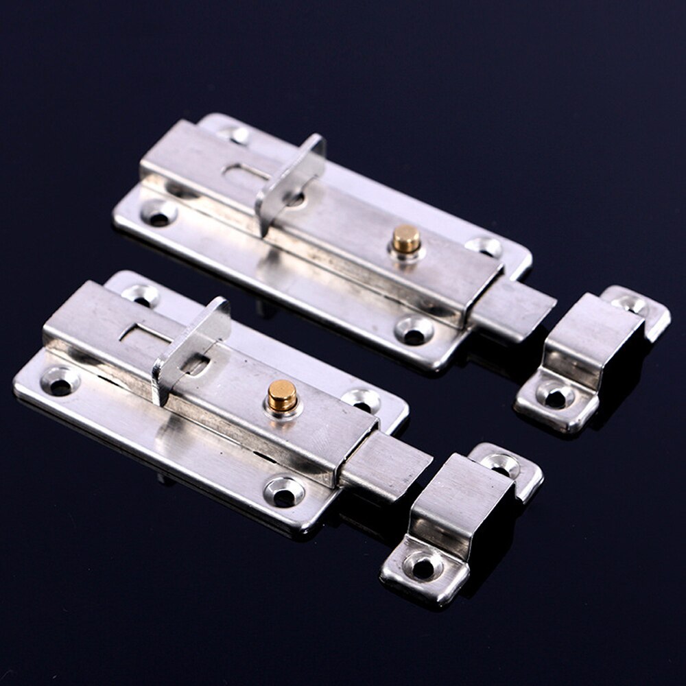 Stainless Steel Door Latch Sliding Lock Barrel Bolt Automatic Spring Latch Safety Lock for Hotel Office Home Cabinet