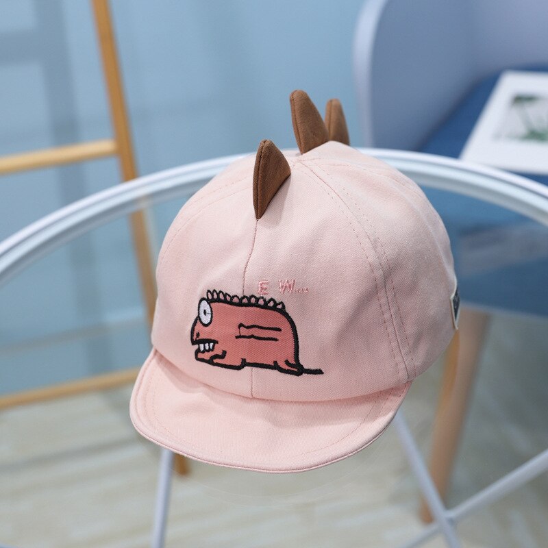 Leuke Cartoon Dinosaurus Baby Baseball Cap Zachte Katoen Jongens Meisjes Zonnehoed Zomer Baby Peuter Kinderen Strand Hoed: pink