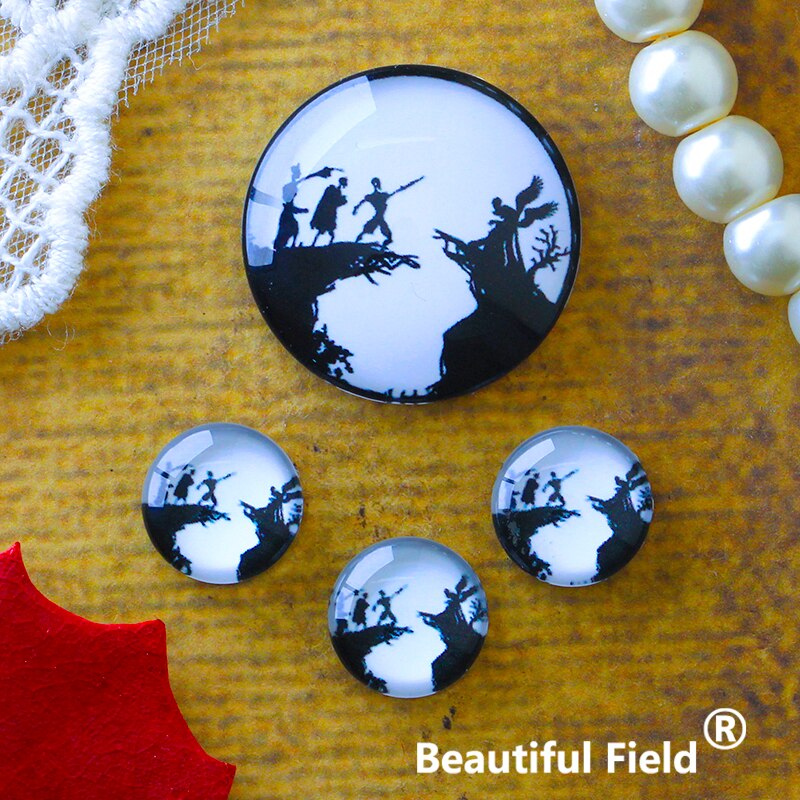 12mm 25mm 14mm 16mm 18mm 20mm Foto Glas Cabochon Runde Cameo-Set Handgemachte Einstellungen stein Magie MLU1036