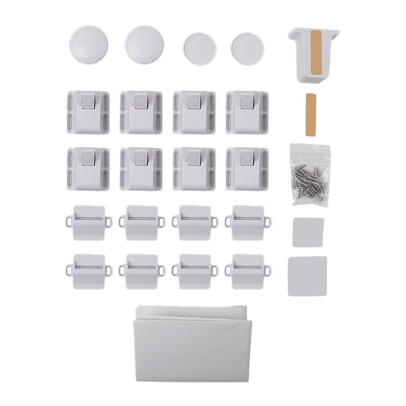 12 Sloten + 2 Sleutels Baby Veiligheid Kabinet Sloten Kind Proof Kabinet Sloten Zijn Eenvoudig Te Installeren Geen Boor Gereedschap of Schroeven: Default Title