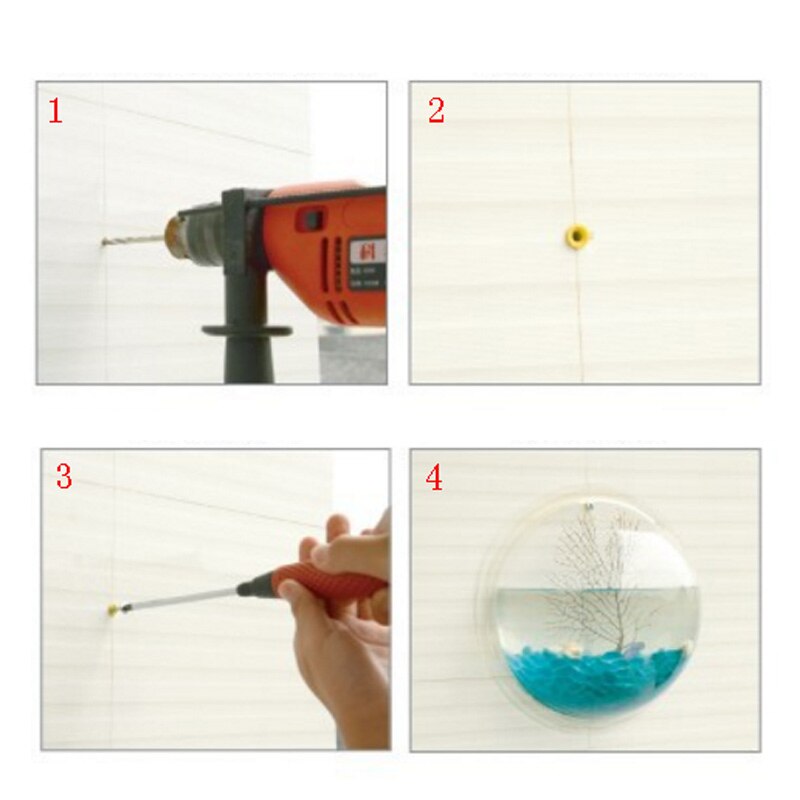 Plexiglas Clear Fish Kom Wallcrylic Hangingquarium Tankquatic Huisdier Producten Muurbevestiging Aquarium Voor Betta Vis Bubble