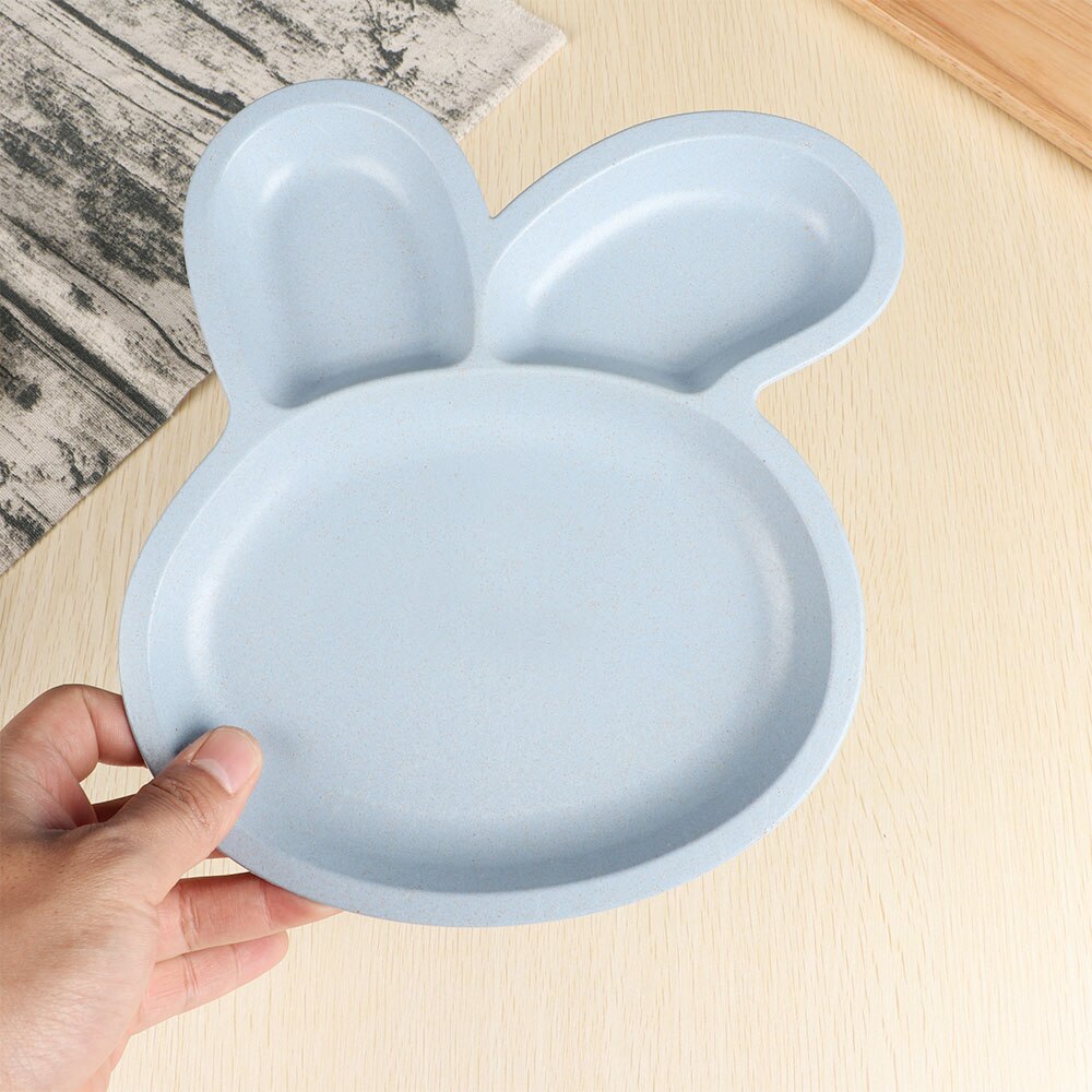 Mooie konijnvormige plastic bord kinderdiner servies cartoon steak salade schaal fruit dessert voedsel verdeelde schalen