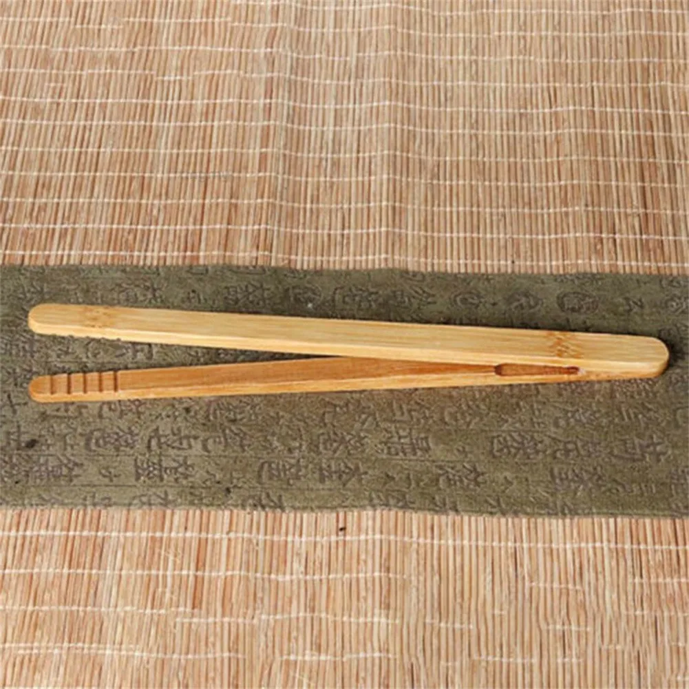 2Stck Holz Tee Clip Bambus Küche Salat Lebensmittel Toast Tong Pinzette Fleck Zucker Eis Tee Utensil Teegeschirr zubehör