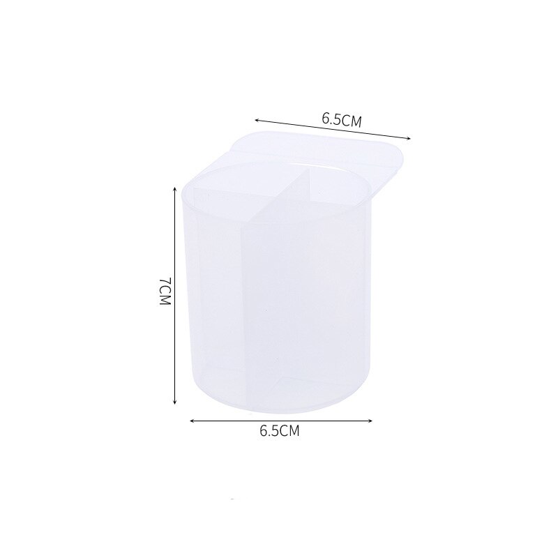 2/4 Grid Desktop Pen Holder Pasteable Hanging Storage Case Office School Plastic Box Desk Pen Pencil Makeup Brush Organizer: B transparent