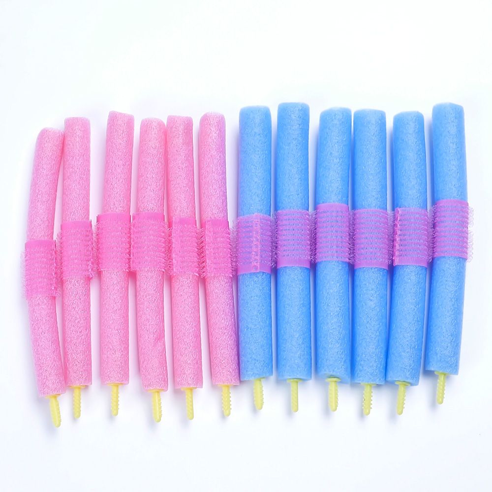 12 X DIY Soft Foam Curlers Makers Bendy Twist Curls Tool Styling Hair Rollers CN
