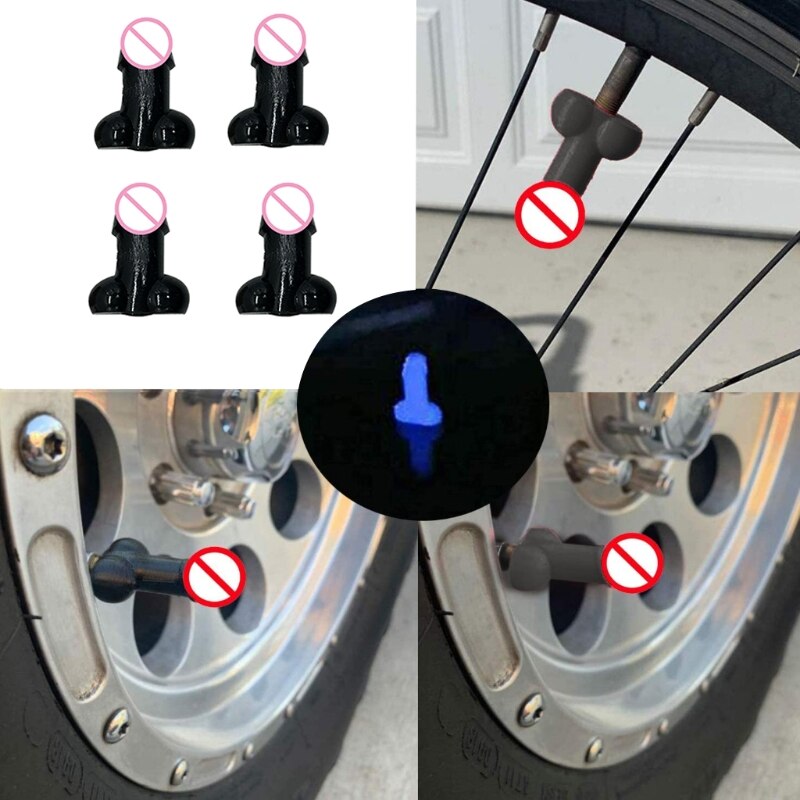 4 Stuks Prank Auto Wiel Band Lichtgevende Stem Stofkap Voor Auto 'S Fietsen Xxff