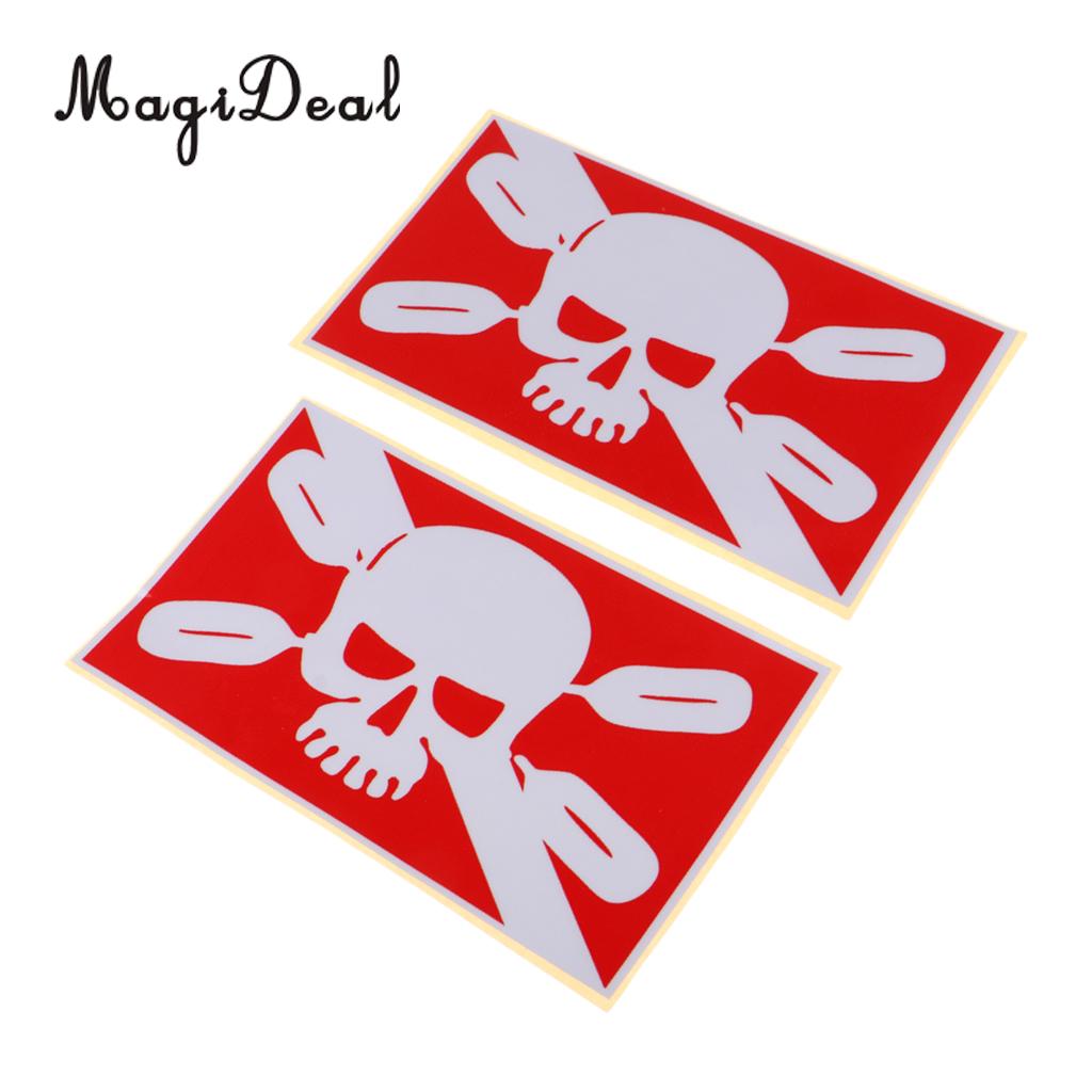 Autocollant de pêche de Kayak de plongeur de plongée sous-marine imperméable adhésif réfléchissant de 2 pièces pour le cylindre de réservoir de plongée, palmes: White Skull