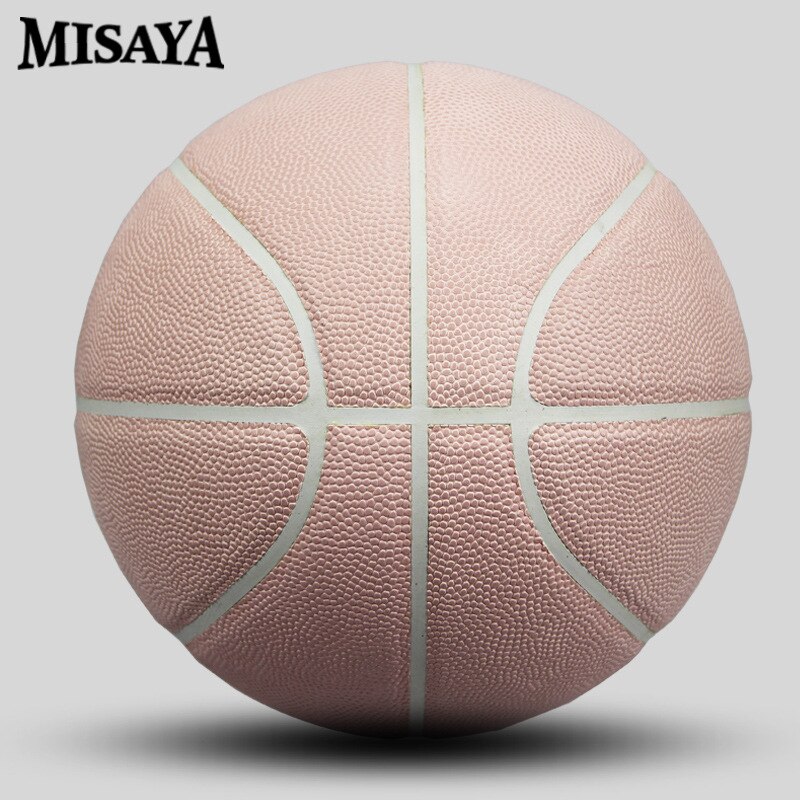 Pink No. 7 basketball, PU indoor and outdoor basketball, cute girl birthday , free air pump + needle + bag